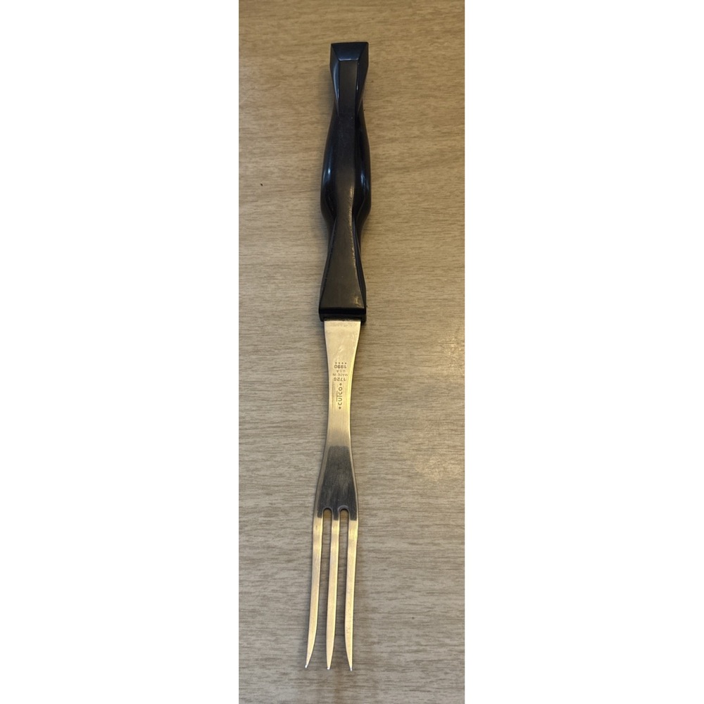 Cutco No. 1726 Three Prong Carving Fork USA Brown Handle Kitchen Utensil Vintage